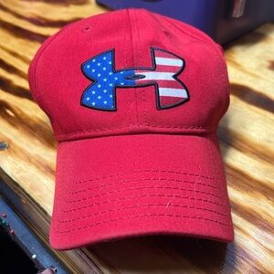 Red American Flag Under Armour hat
